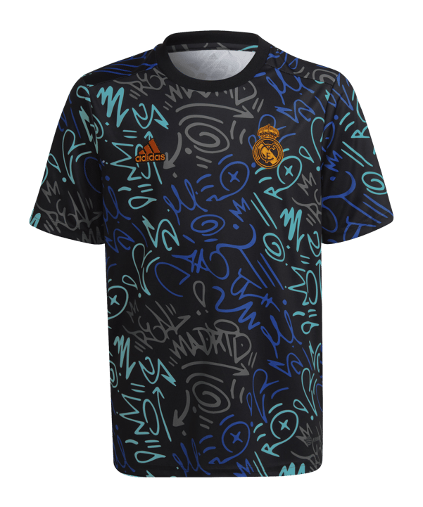 adidas Real Madrid Prematch Shirt 2021/2022 Kids Schwarz - schwarz