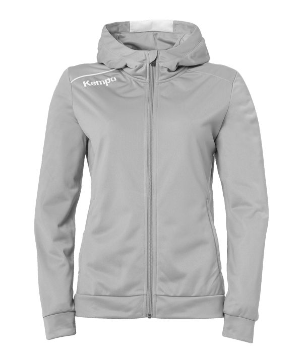 Kempa Player Kapuzenjacke Damen Grau Weiss F11 - grau