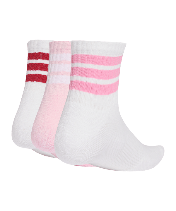 adidas 3 Stripes Mid Cut 3er Pack Socken Weiß