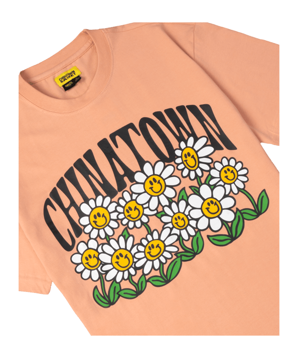 Market Smiley Flower Power T-Shirt F0609 - orange