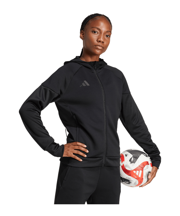 adidas Tiro 25 Travel Kapuzenjacke Damen Schwarz - schwarz