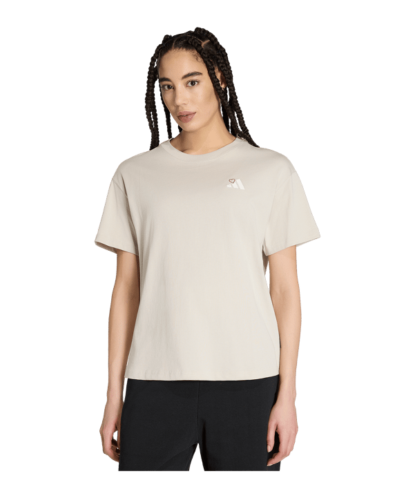 adidas Embroidery Pack Loose Graphic T-Shirt Femmes Beige - beige