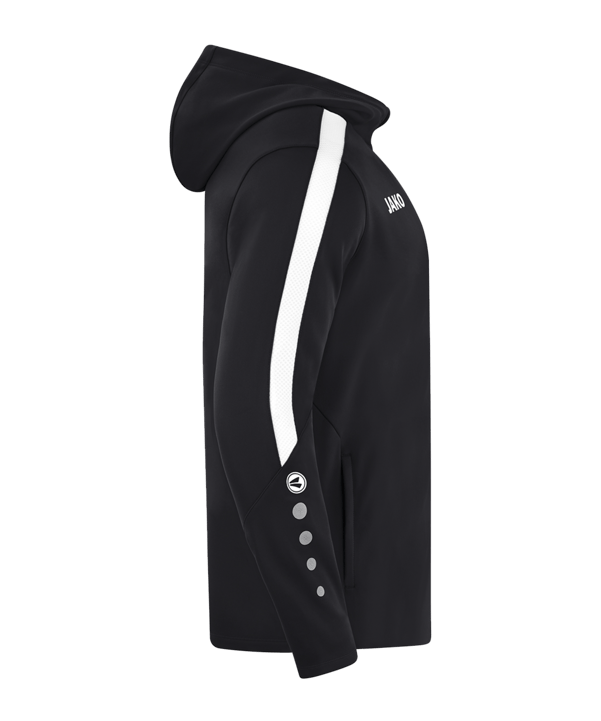 JAKO Power Kapuzenjacke Kids Schwarz Weiss F800 - schwarz