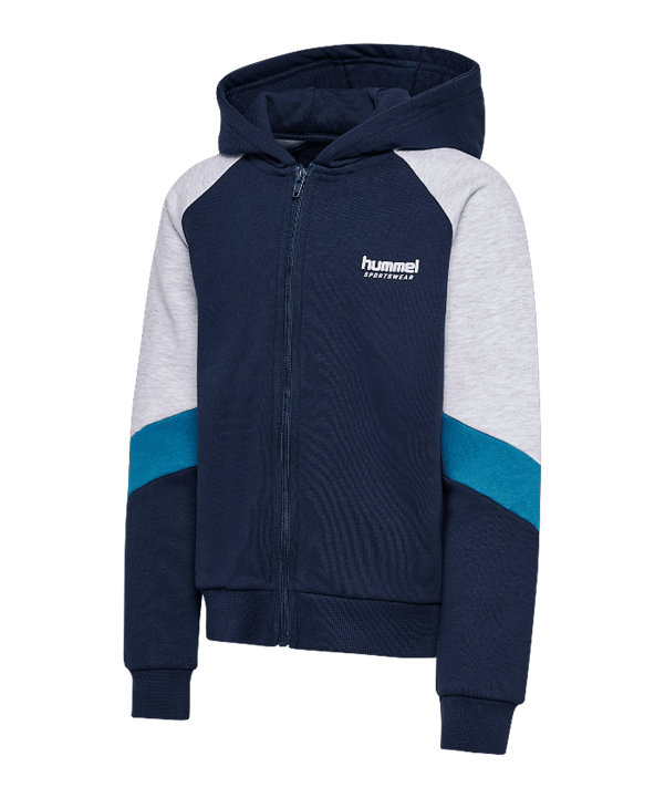 Hummel Loose Blocked Kapuzenjacke Kids Blau F7459 - blau