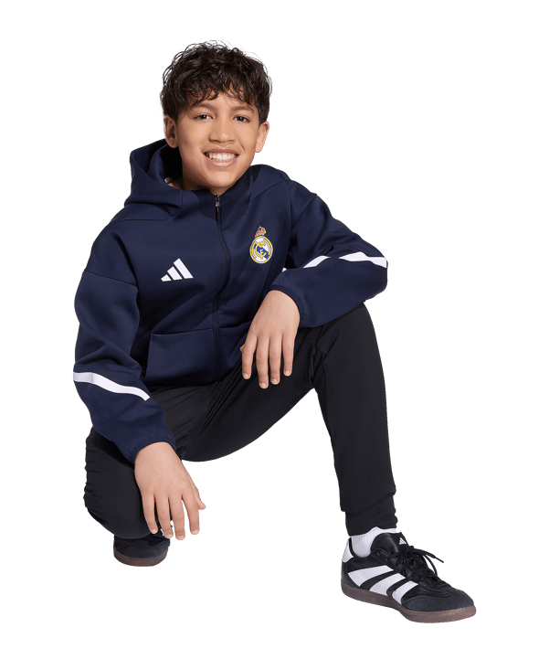 adidas Real Madrid Anthem Jacke Kids Blau - blau