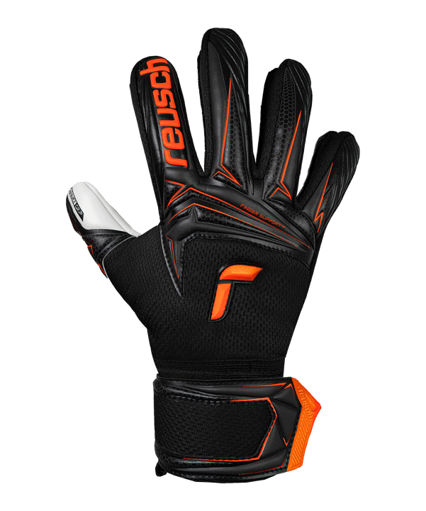 Reusch Attrakt Advance Finger Support Torwarthandschuhe Kids Schwarz - schwarz