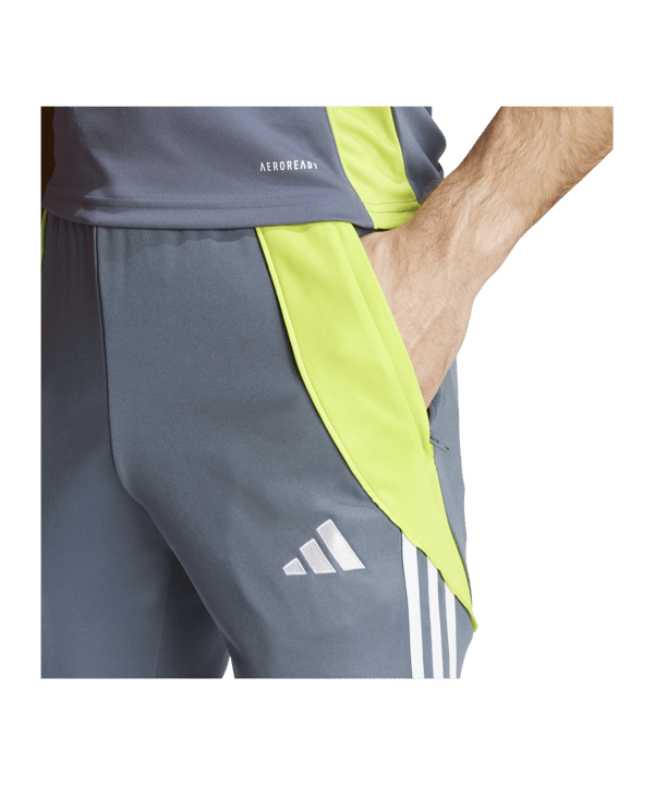 adidas Tiro 24 Trainingshose Grau Gelb - grau
