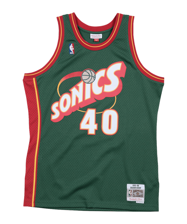 Mitchell and Ness Seattle Supersonics NBA Shawn Kemp 1995 Trikot Grün - gruen