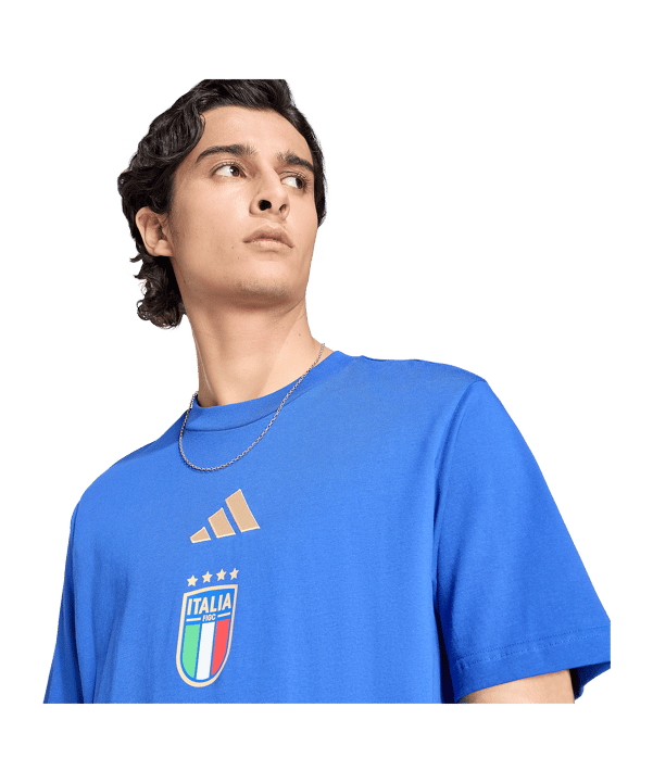 adidas Italien DNA Graphic T-Shirt Blau - blau
