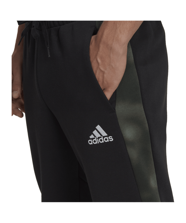 adidas Essentials Camo Print Fleece Hose Schwarz - schwarz