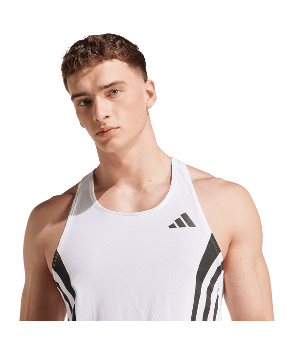 adidas Adizero Archive Runnig Singlet T-Shirt Weiß - weiss