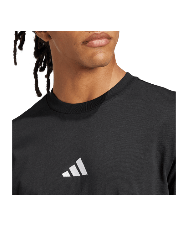 adidas Essentials Small Logo Single Jersey T-Shirt Schwarz - schwarz