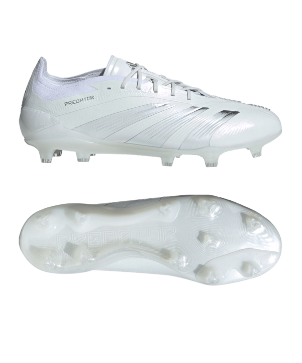 adidas Predator Elite FG Pearlized Weiss Silber Weiss - weiss