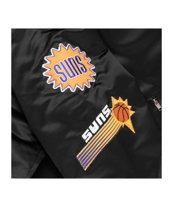 Mitchell and Ness NBA Satin Bomber Jacke Schwarz - schwarz