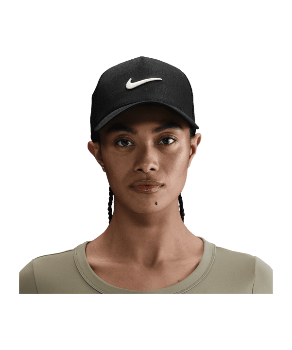Nike Swoosh Rise Cap Schwarz F010 - schwarz
