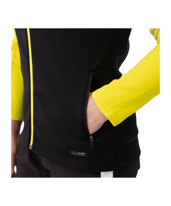 JAKO Iconic Kapuzenjacke Damen Schwarz Gelb F808 - schwarz