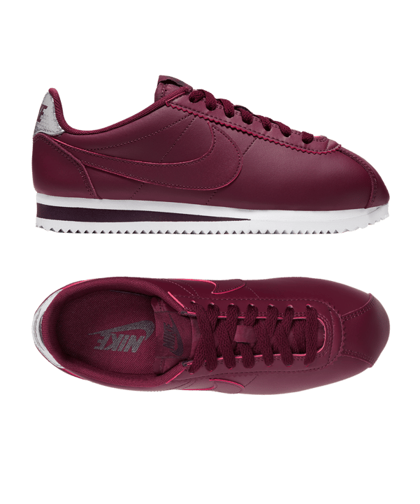 Nike Classic Cortez Leder Sneaker Damen Rot F603 - rot