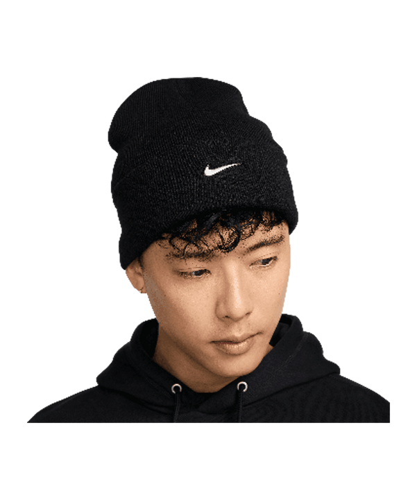 Nike Swoosh Peak Beanie Schwarz F010 - schwarz