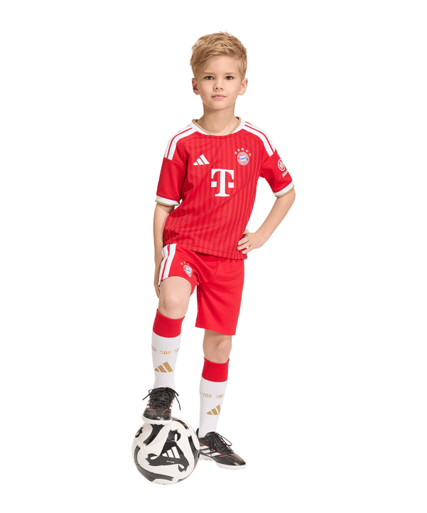 adidas FC Bayern München Trikot Set Home 2026/2027 Kids Rot - rot