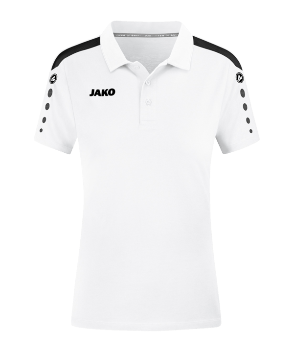 JAKO Power Poloshirt Damen Weiss Schwarz F000 - weiss