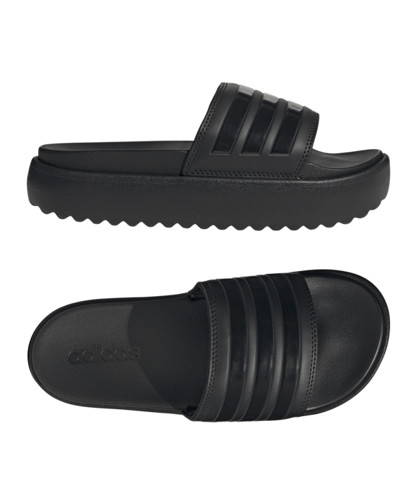 adidas Adilette Platform Slides Black - schwarz