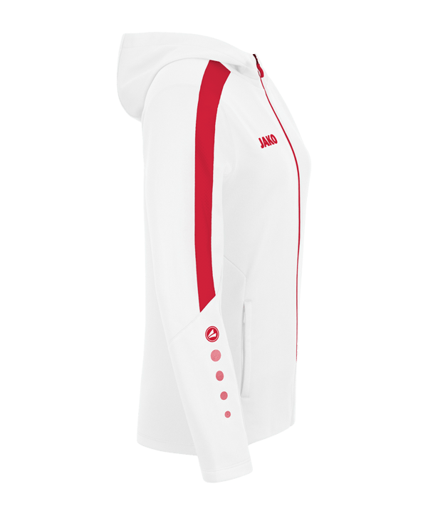 JAKO Power Kapuzenjacke Damen Weiss Rot F004 - weiss