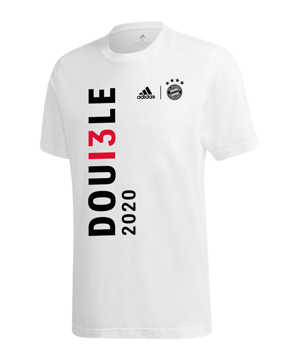 adidas FC Bayern München Doublesieger 2020 T-Shirt Weiss - weiss