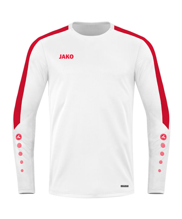JAKO Power Sweatshirt Kids Weiss Rot F004 - weiss
