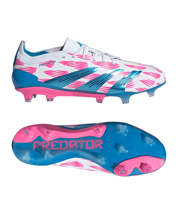 adidas Predator Elite FG Reemergence Weiss Blau - weiss