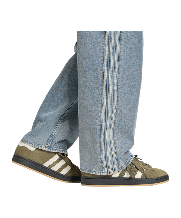 adidas Originals Firebird Adicolor Denim Mid-Rise Straight Leg Jeans Bleu - bleu