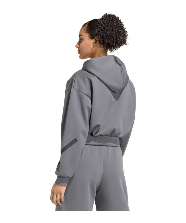 adidas Cropped Veste à capuche Femmes Gris - gris
