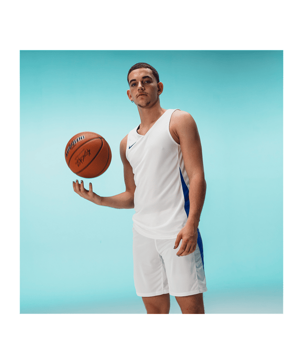 Nike Team Basketball Stock Short Weiss Blau F102 - weiss