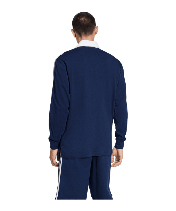 adidas 3 Stripes Longsleeve Polo Blau - blau