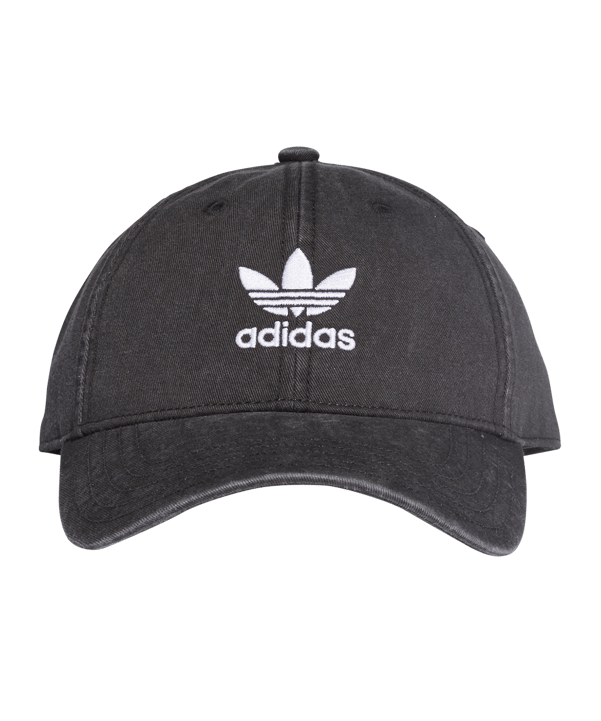 adidas Originals Adicolor Washed Cap Schwarz Weiss - schwarz