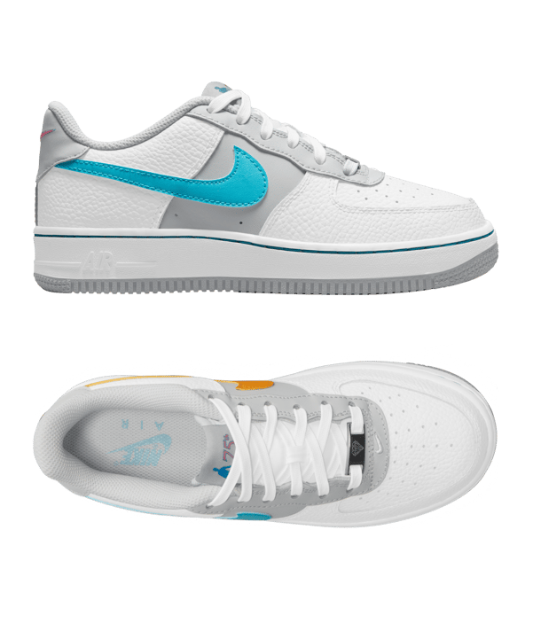 Nike Air Force 1 LV8 Kids (GS) Weiss Blau F100 - weiss