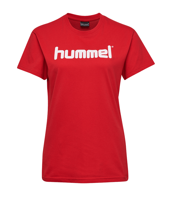 Hummel Cotton T-Shirt Logo Damen Rot F3062 - rot