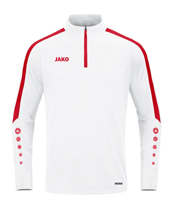 JAKO Power Sweatshirt Weiss Rot F004 - weiss