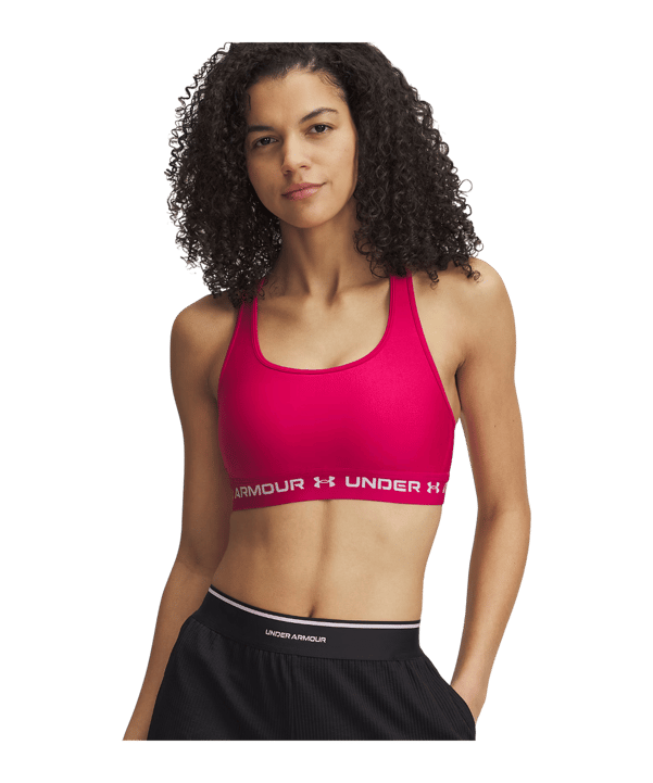 Under Armour Crossback Mid Sport-BH Damen Rosa F681 - rosa