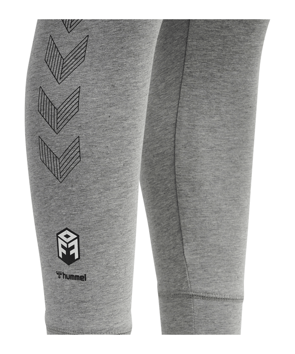 Hummel Move Grid Cotton Leggings Damen Grau F2006 - grau