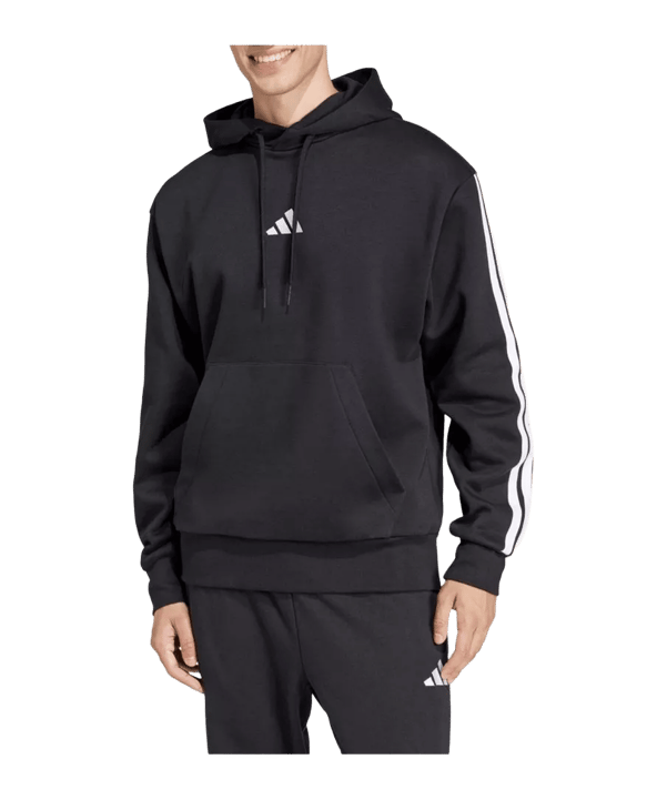 adidas 3 Stripes Hoody Schwarz - schwarz