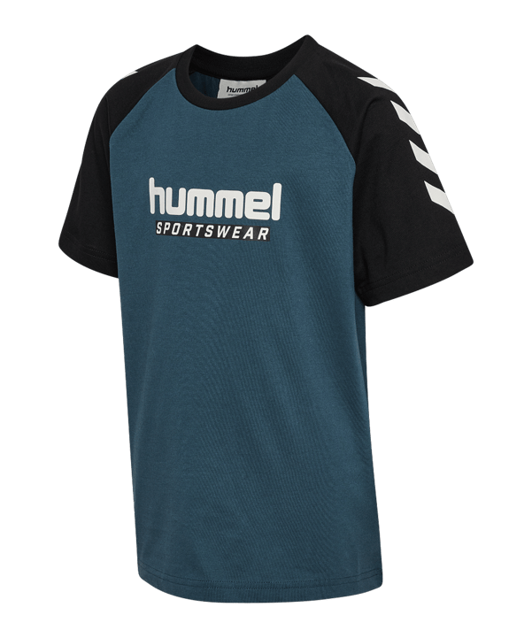 Hummel Logo S/S T-Shirt Kids Blau F7280 - blau
