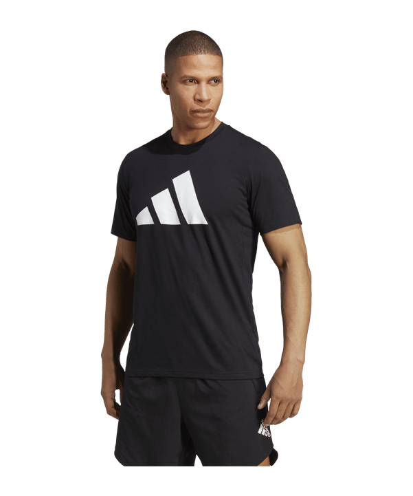 adidas Train Essentials Feelready Logo Training Tee Black - schwarz