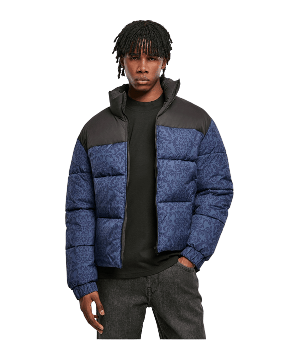 Urban Classic AOP Retro Puffer Jacke Blau - blau