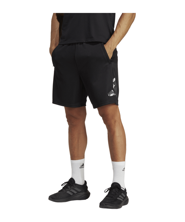 adidas Seasonal Trainingsshort Schwarz Weiss - schwarz