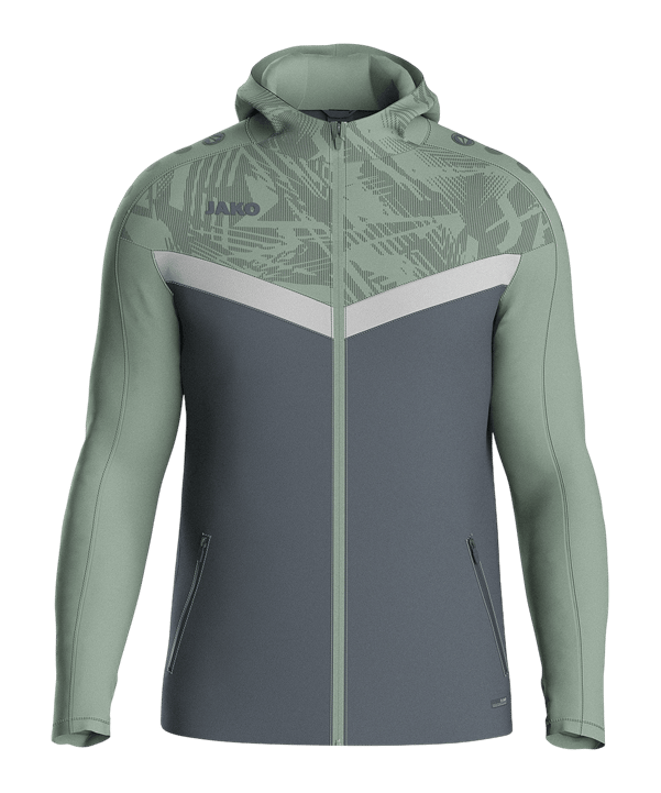 JAKO Icon Kapuzenjacke Kids Grau Grün F852 - grau