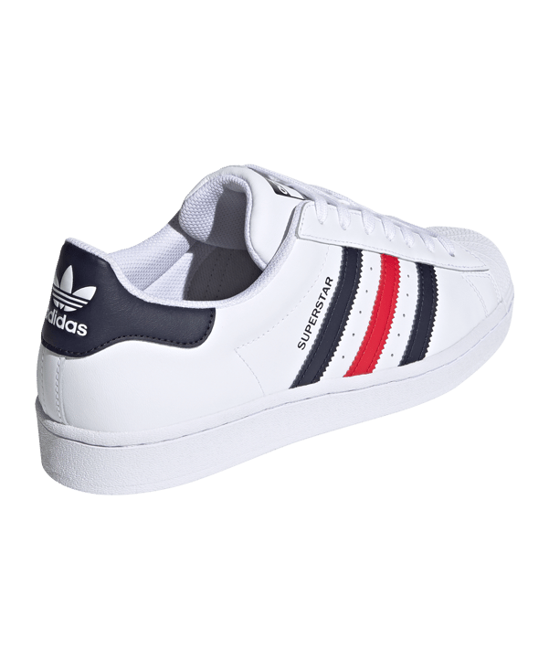 adidas Originals Superstar Weiss Blau Rot - weiss