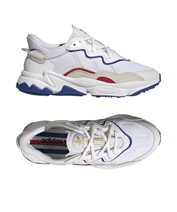 adidas Originals Ozweego Weiss Blau Rot - weiss