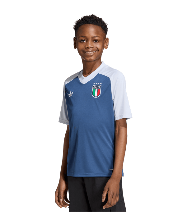 adidas FIGC Italien Prematch Trikot Away WM 2026 Kids Blau - blau