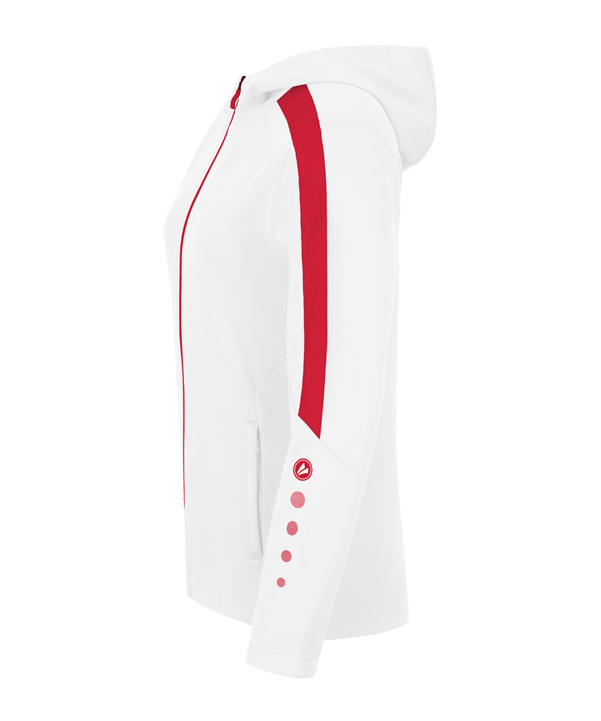 JAKO Power Kapuzenjacke Damen Weiss Rot F004 - weiss
