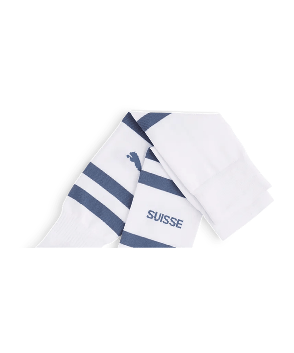 PUMA Svizzera Schweiz Team Stacked Logo EM 2024 Calze da calcio Bianco C06 - bianco